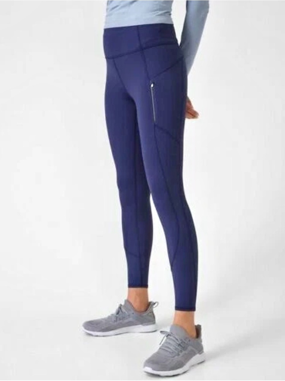 NWOT Athleta Rainier Leggings, Dress Blue, winter running tights, cold weather